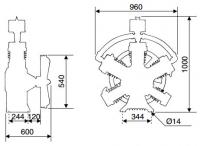 Cabezales / Dimensiones cabezal MSWV 60 FORT